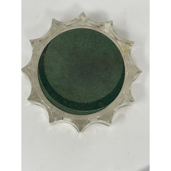 HEAVY ART DECO GLASS SPROCKET Richards & Conover RICH-CON HARDWARE  6" ASHTRAY - Picture 5 of 6